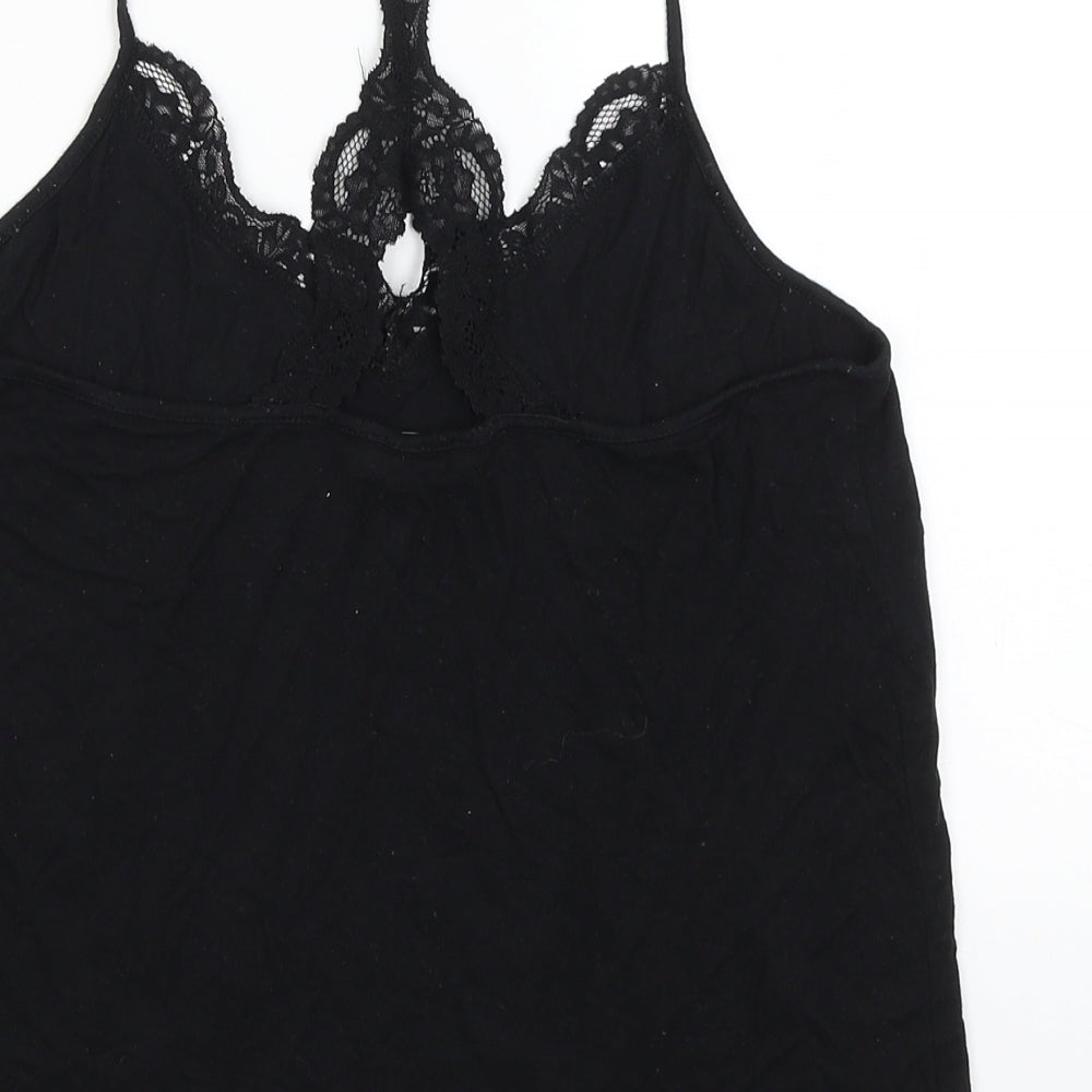 Womens UK Size S New Look Black Basic Tank