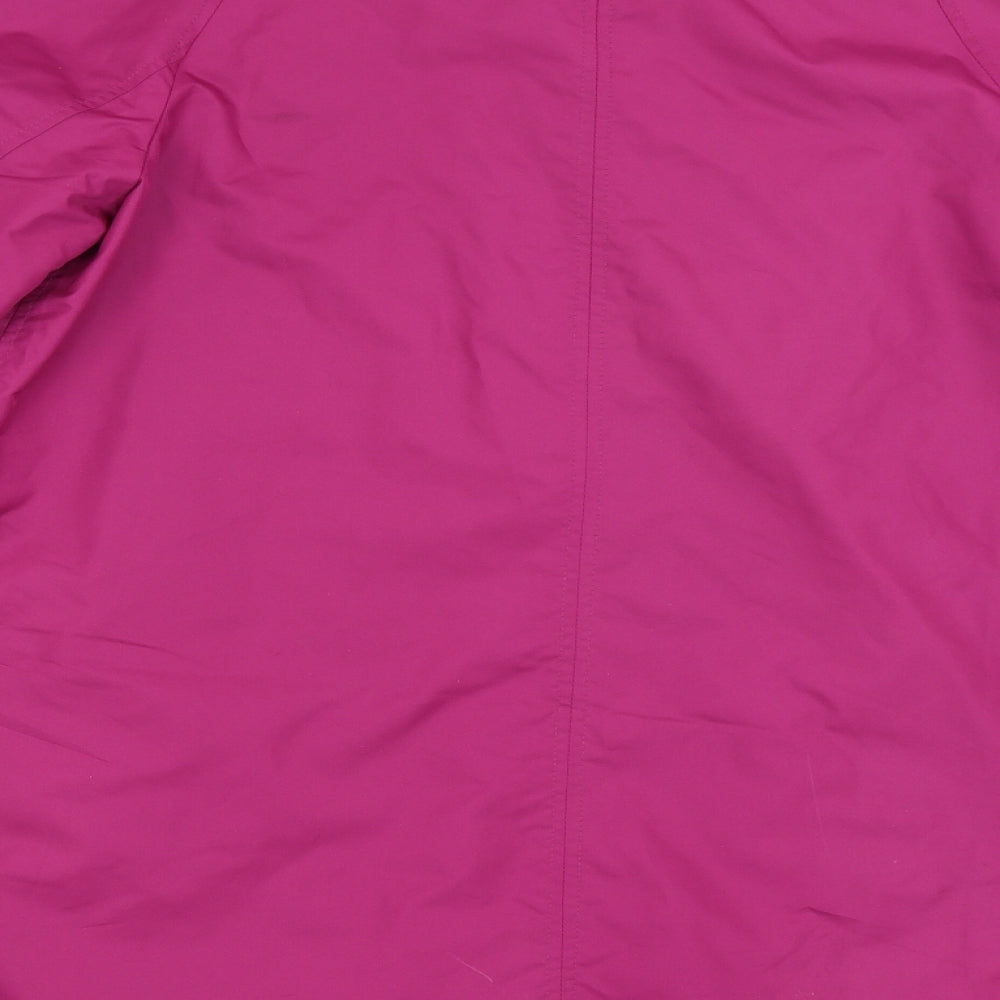 Brand and care label for Centrigrade women’s purple rain coat coat, size M