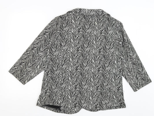 Papaya Womens Black Animal Print Jacket Blazer Size 20