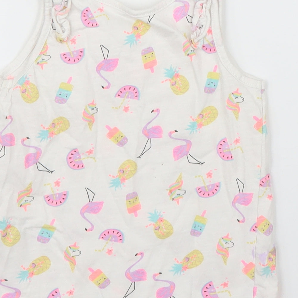 Matalan Girls White Basic Tank Size 2 Years