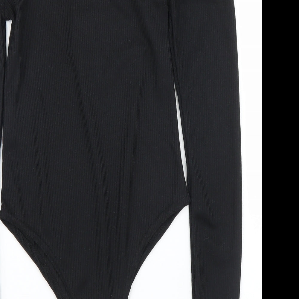 PRETTYLITTLETHING Womens Black Leotard One-Piece Size 6