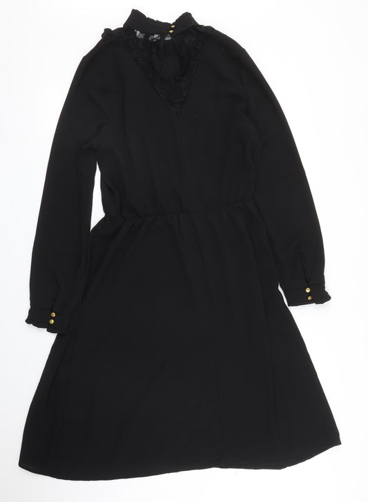 Peacocks Womens Black A-Line Size 10