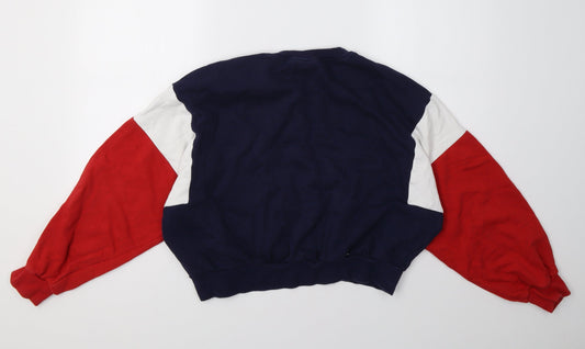 H&M Womens Blue Striped Cape Sweatshirt Size M