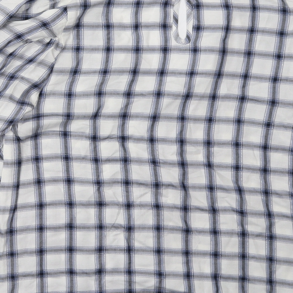 Matalan Womens Blue Check Pullover Sweatshirt Size 12