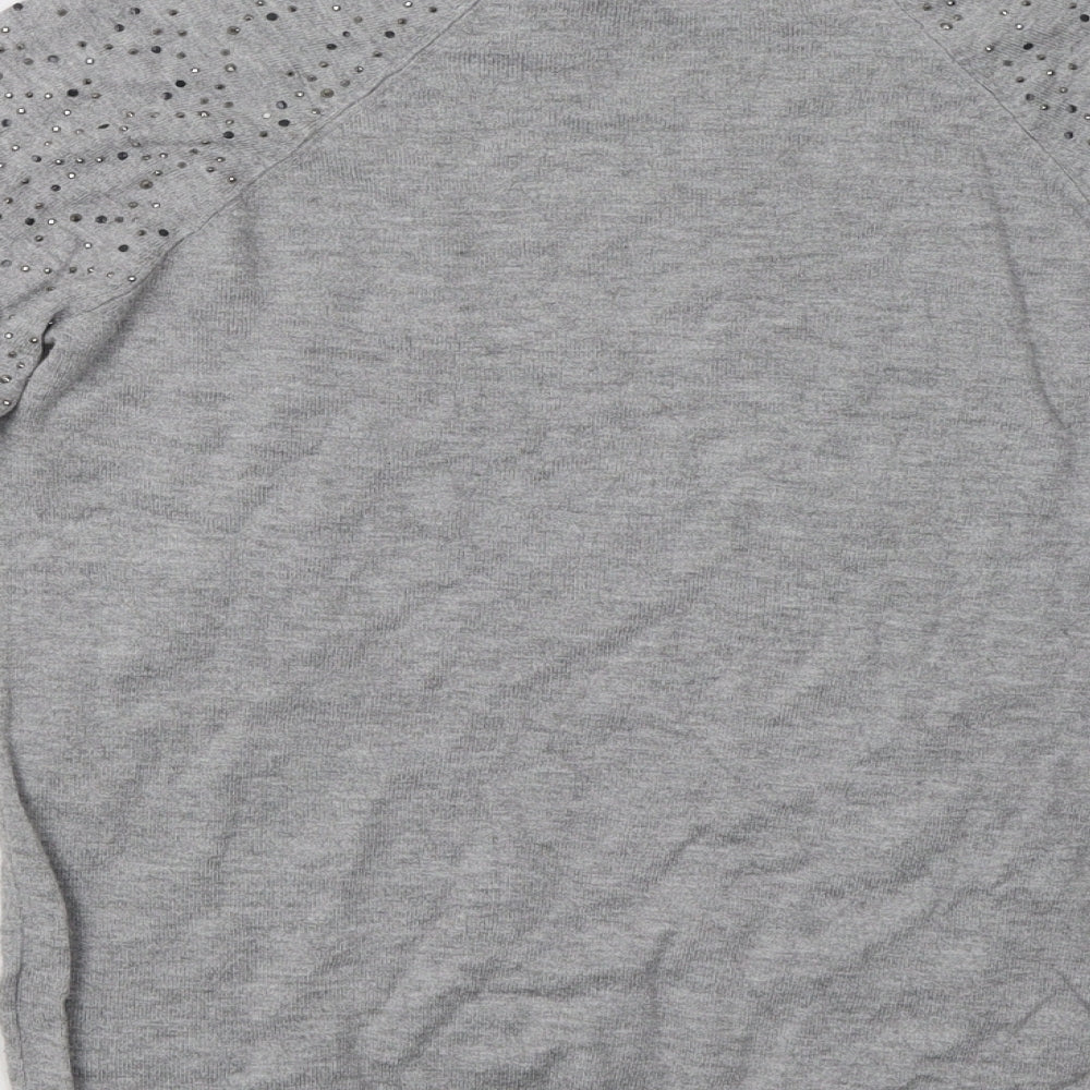 Warehouse Womens Grey Pullover Sweatshirt Size 10