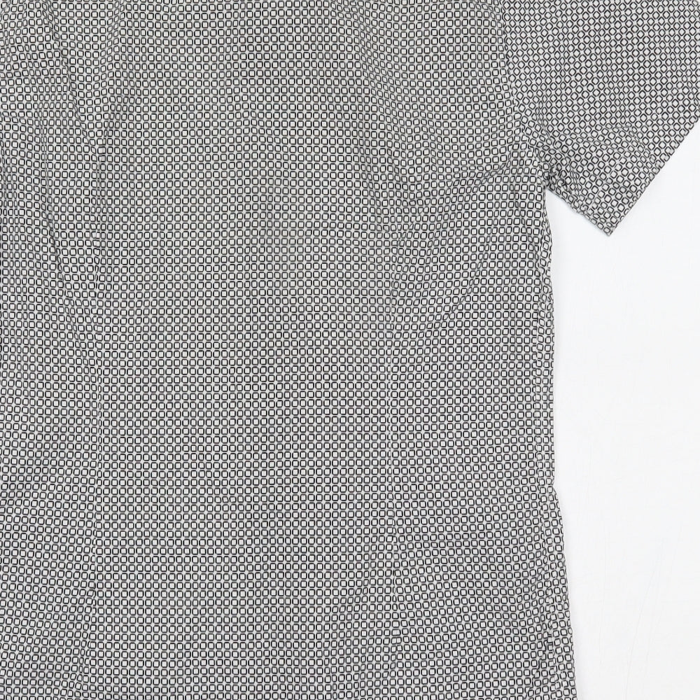 Mens UK Size M Burton White Button-Up Short Sleeve Casual Shirt