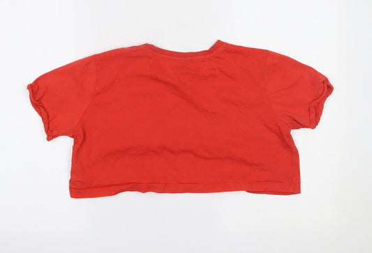 Primark Womens Red Cropped T-Shirt Size S