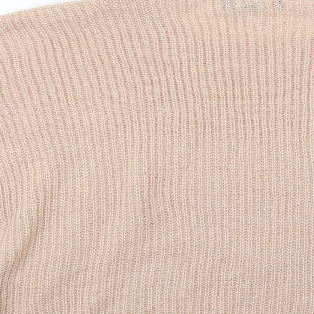 Primark Womens Beige Pullover Jumper Size M - Embellished
