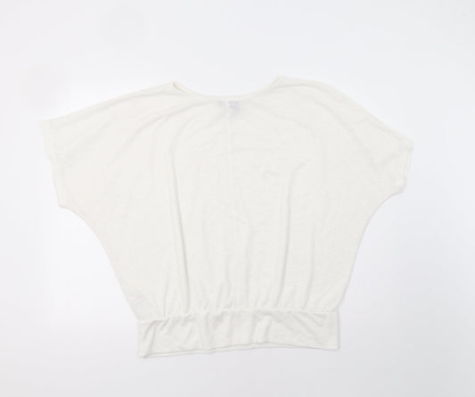 Womens UK Size L New Look White Basic Blouse