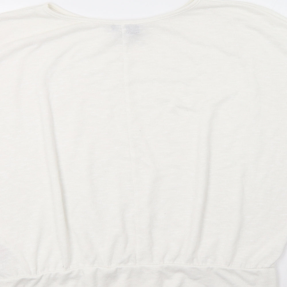 Womens UK Size L New Look White Basic Blouse