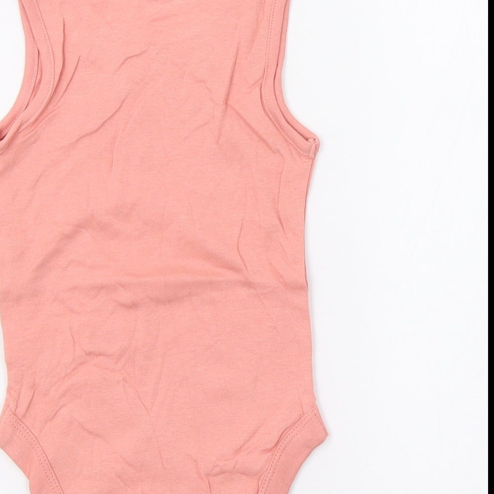 Brand and care label for George Baby Pink Romper One-Piece, size 12-18, Months