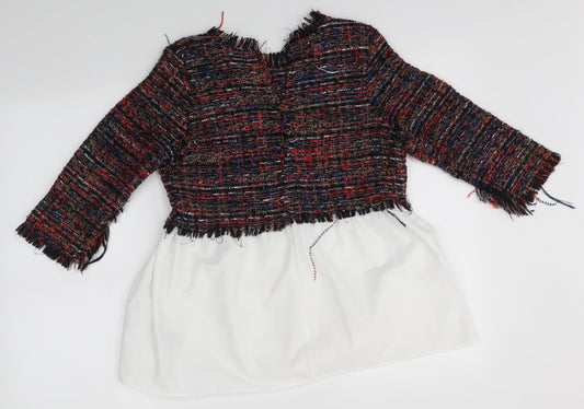 Womens UK Size S Zara Multicoloured Basic Blouse