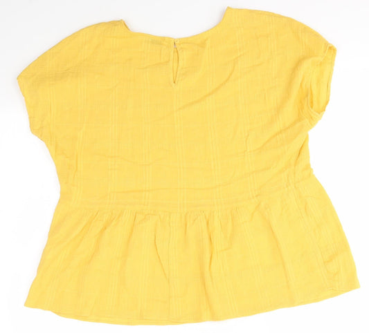 Womens UK Size 14 Matalan Yellow Basic Blouse