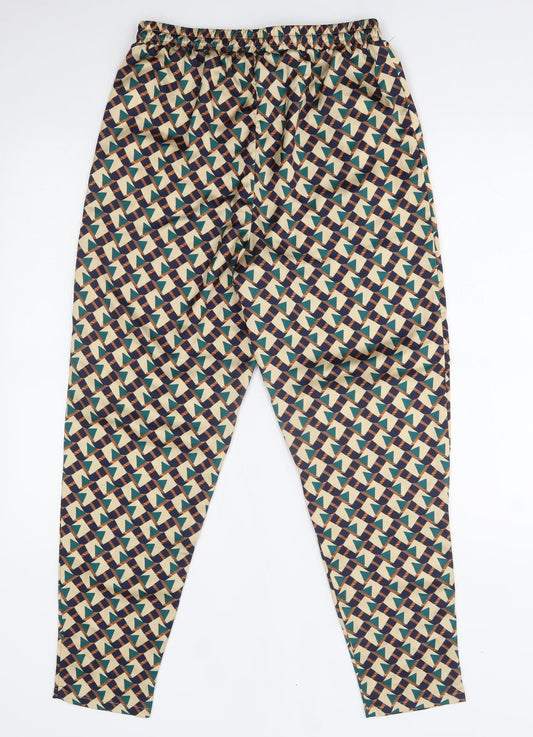 In the Style Womens Beige Geometric Trousers Size 10 L27 in