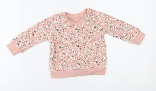 Primark Baby Pink Floral Pullover Jumper Size 3-6 Months