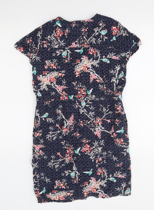 M&Co Womens Blue Floral T-Shirt Dress Size 8