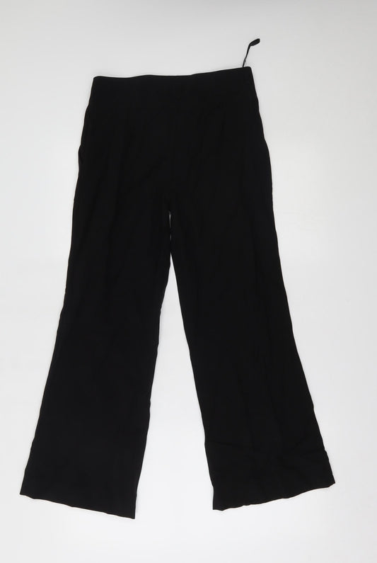 Womens UK Size 10 Papaya Regular Fit Black Trousers
