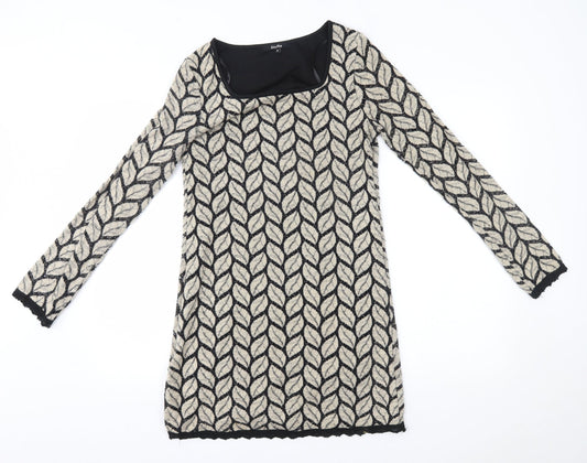 Additional front view of Stella women’s beige floral jumper dress, size M