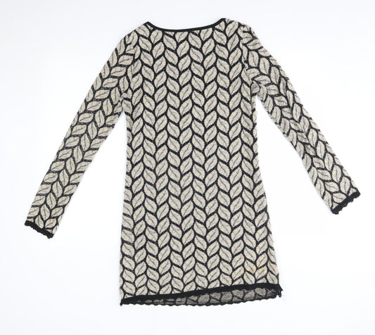Stella Womens Beige Floral Jumper Dress Size M