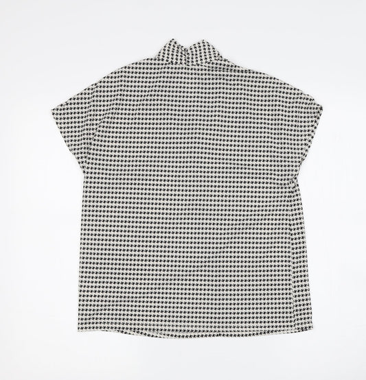 H&M Womens Multicoloured Houndstooth Basic Blouse Size S
