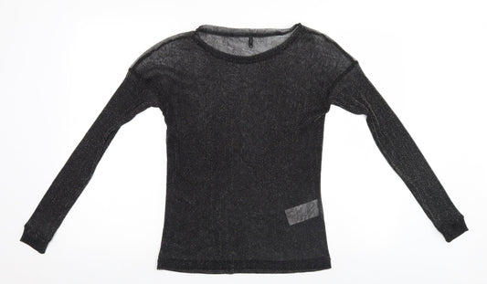 Womens UK Size M Only Black Basic Blouse