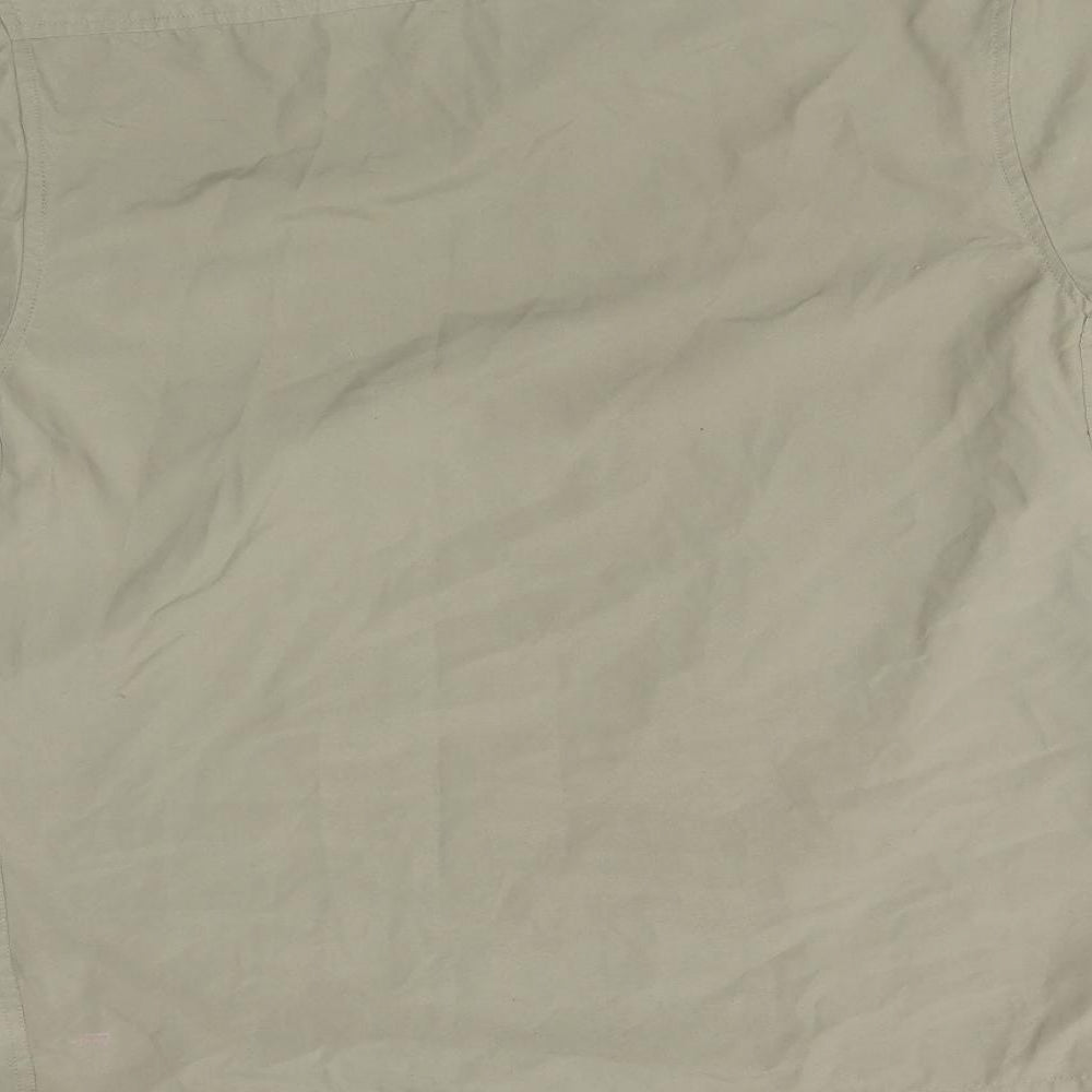 Mens UK Size S Cedar Wood State Green Button-Up Short Sleeve Casual Shirt