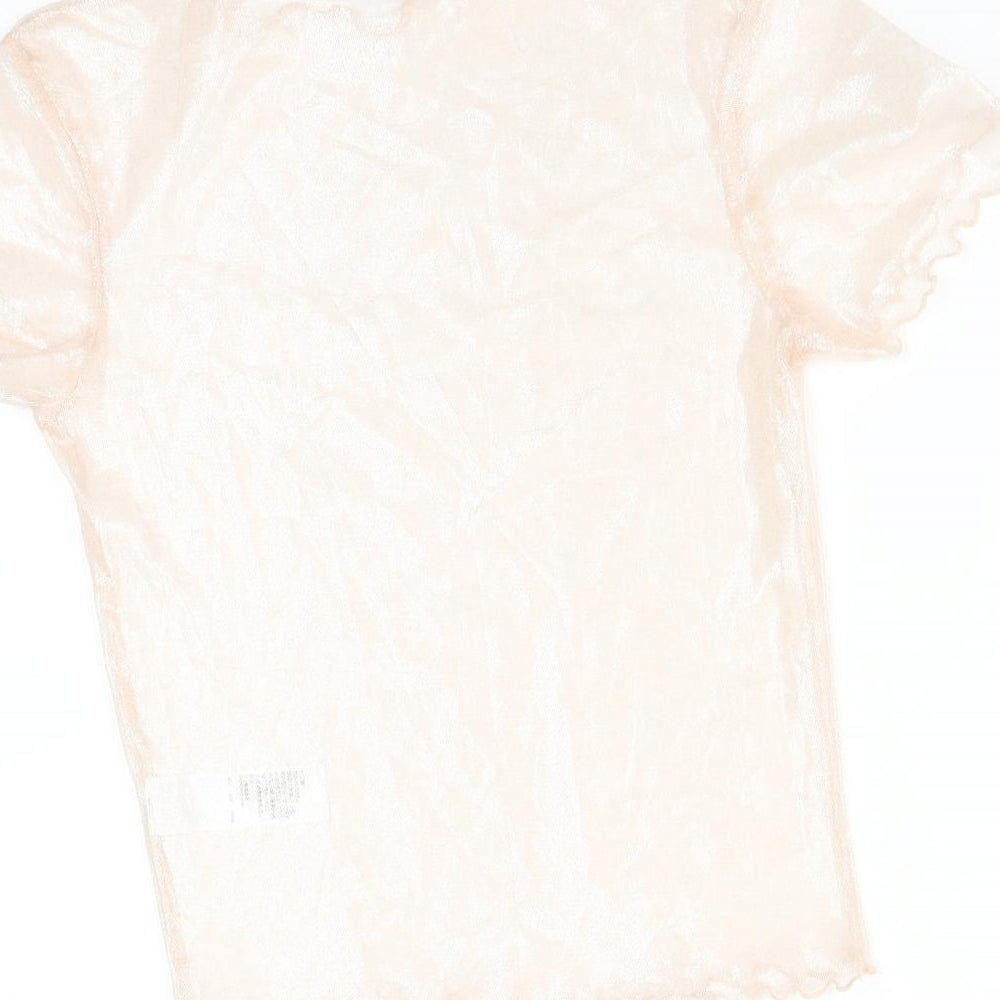 Womens UK Size 6 Topshop Pink Basic T-Shirt