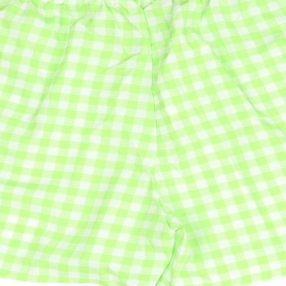 Boohoo Womens Green Check Sleep Shorts Size 10