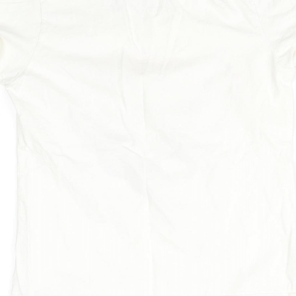 Womens UK Size S Fruit of the Loom White Basic T-Shirt