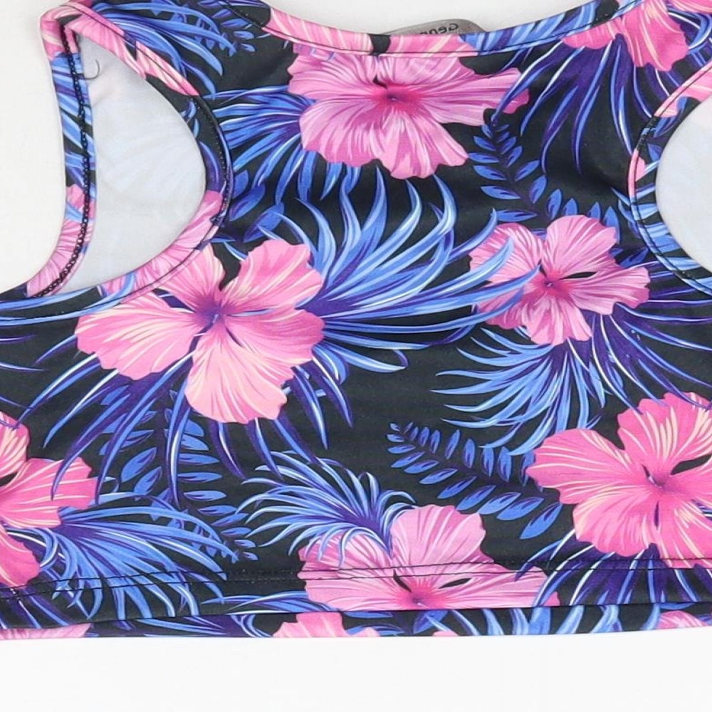 Brand and care label for George girls’ multicoloured floral basic tank, size 4-5, years - swimming top