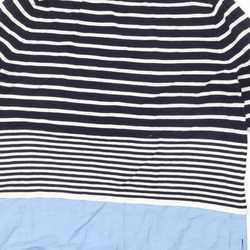 TU Womens Blue Striped Knit Pullover Jumper Size 10