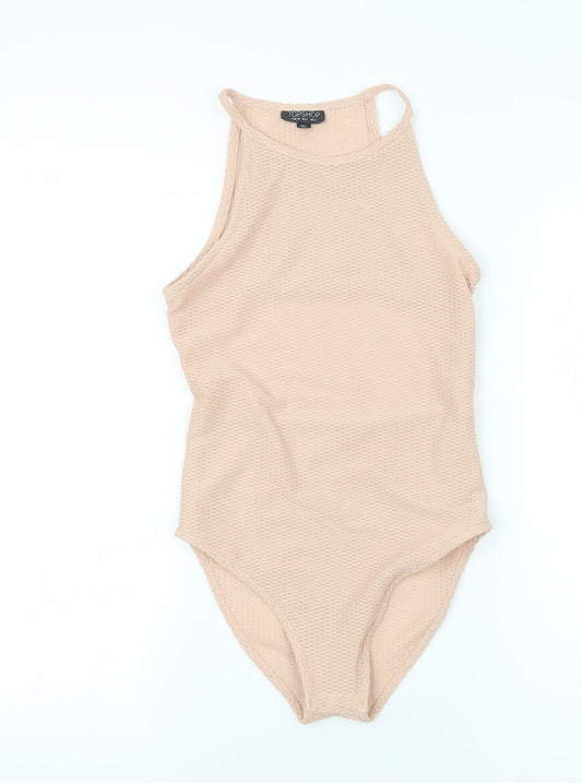 Womens UK Size 6 Topshop One-Piece Beige Bodysuit