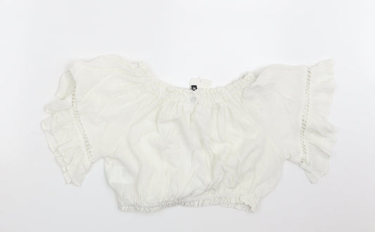 Womens UK Size 10 Divided Ivory Basic Blouse