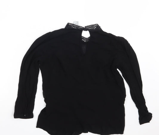 Womens UK Size 8 H&M Black Basic Blouse