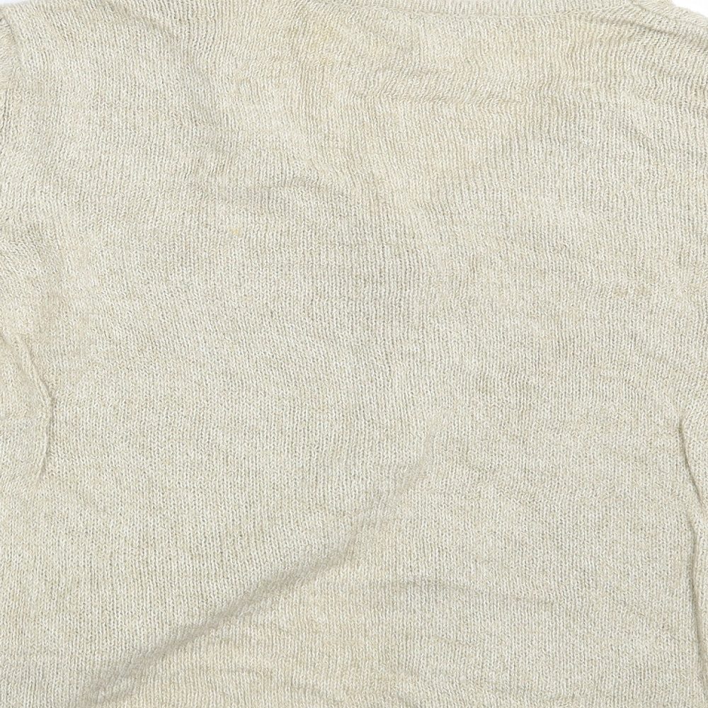 Brand and care label for Vilona Moda women’s beige cardigan jumper, size UK 16