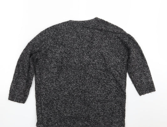 Womens UK Size XS H&M Black Wrap Jumper
