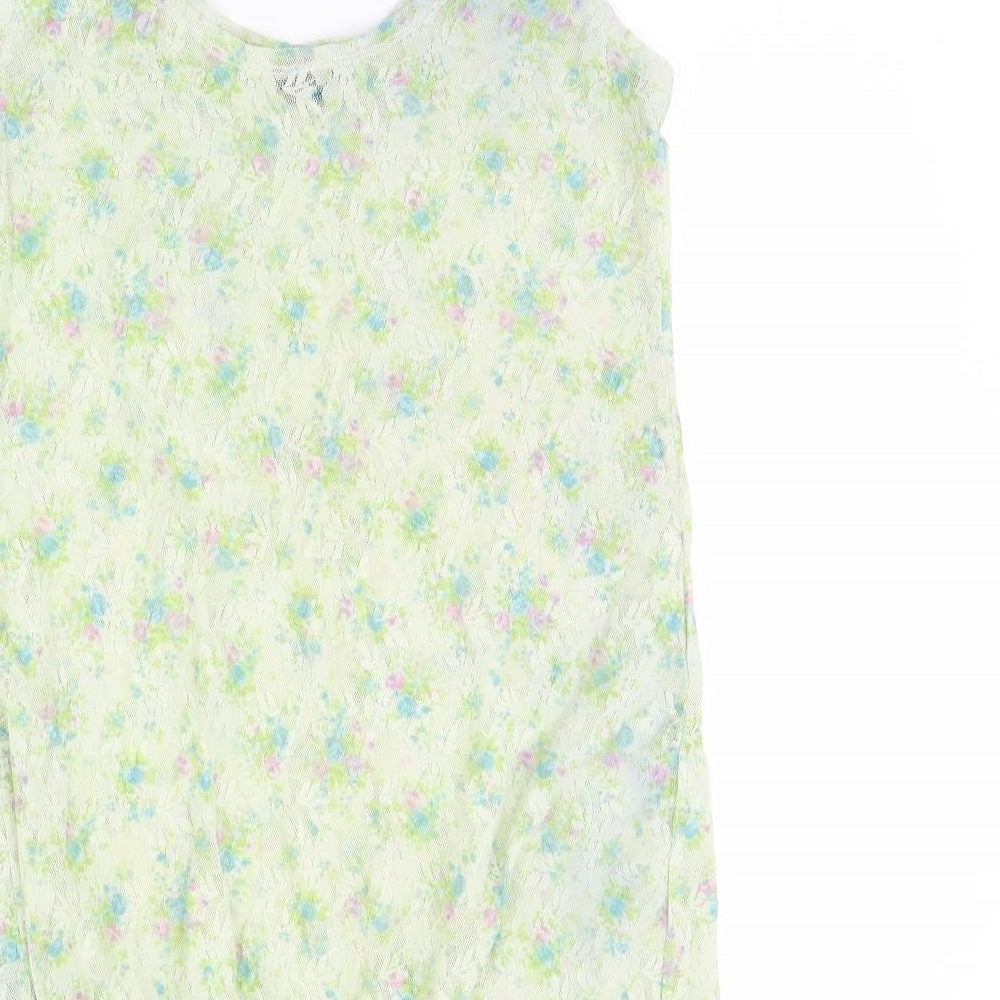 Womens UK Size 14 Topshop Green Basic Tank
