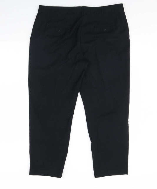 Womens UK Size 40 in M&S Regular Fit Dress Pants Black Trousers