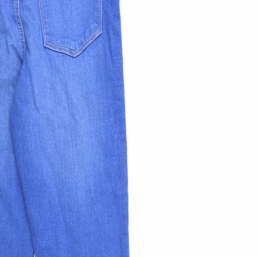 Brand and care label for Very women’s blue denim skinny jeans, size UK 29, in, 29-inch leg