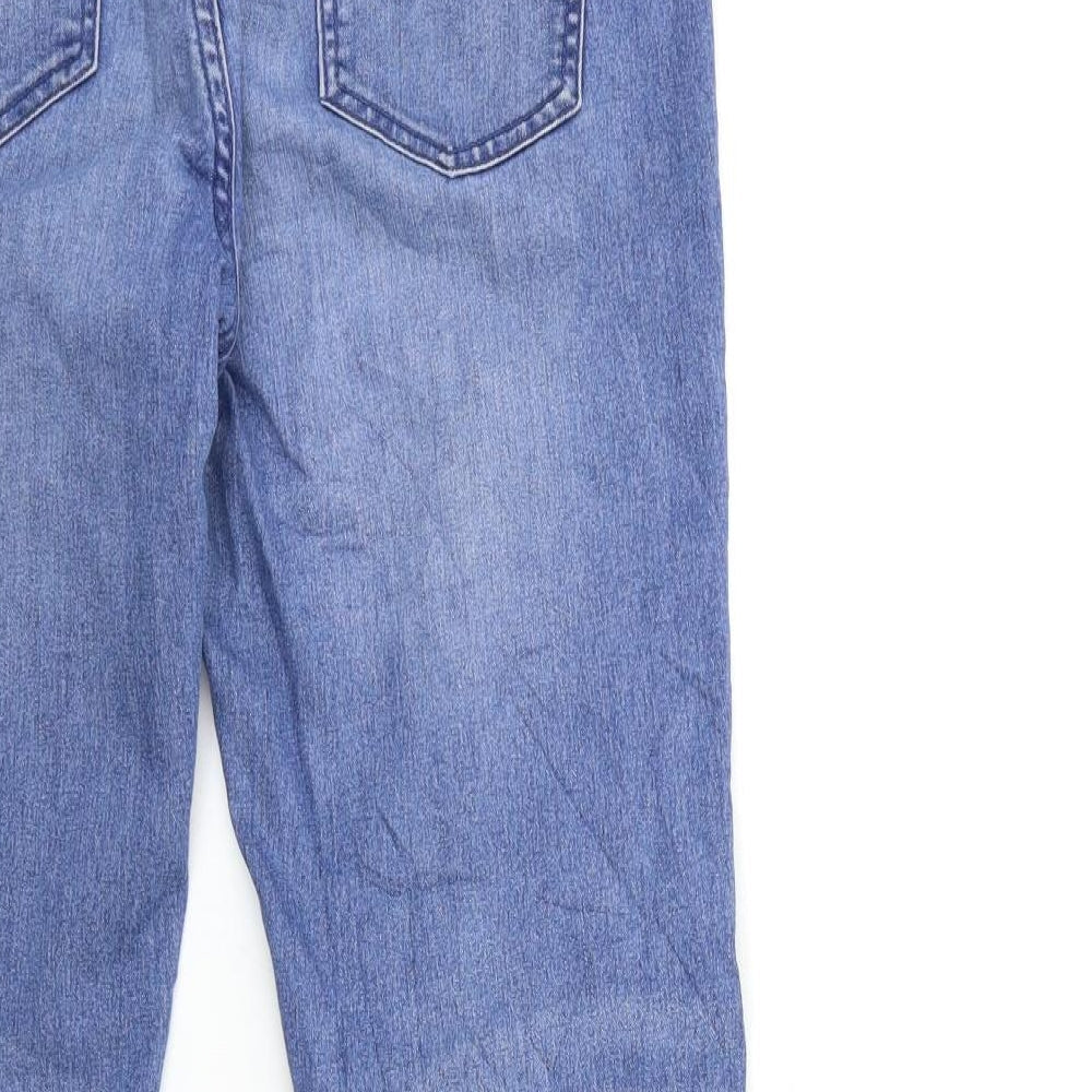Brand and care label for Denim & Co. women’s blue denim skinny jeans, size UK 10, 30-inch leg