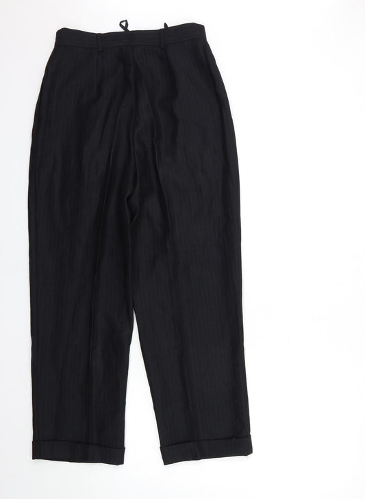 Womens UK Size 30 in Preworn Regular Fit Black Trousers