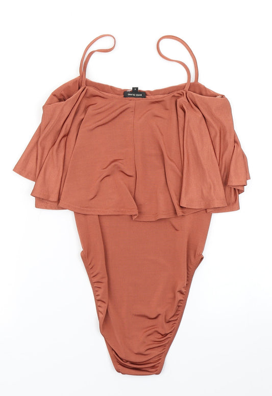 River Island Womens Brown   Bodysuit One-Piece Size 6