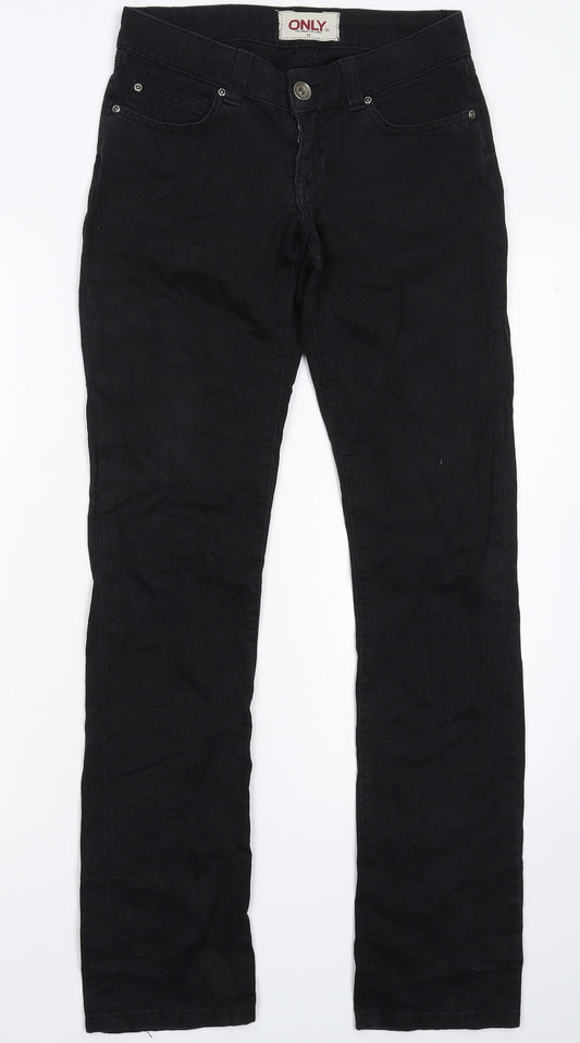 Additional front view of Only women’s black denim skinny jeans, size UK 26, in, 31-inch leg