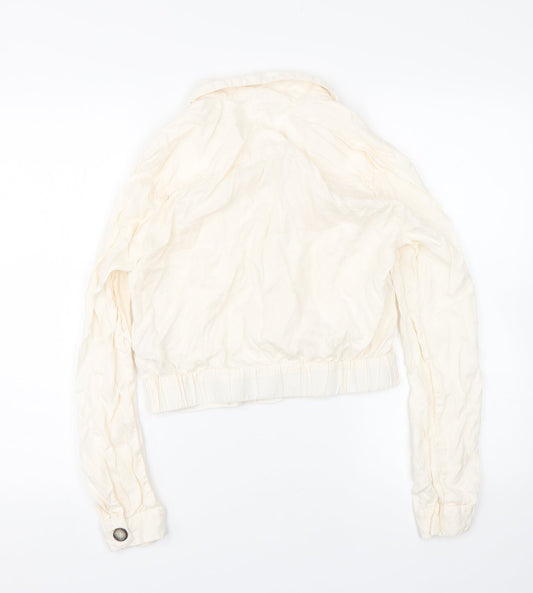 Miss Selfridge Womens White Basic Button-Up Size 10