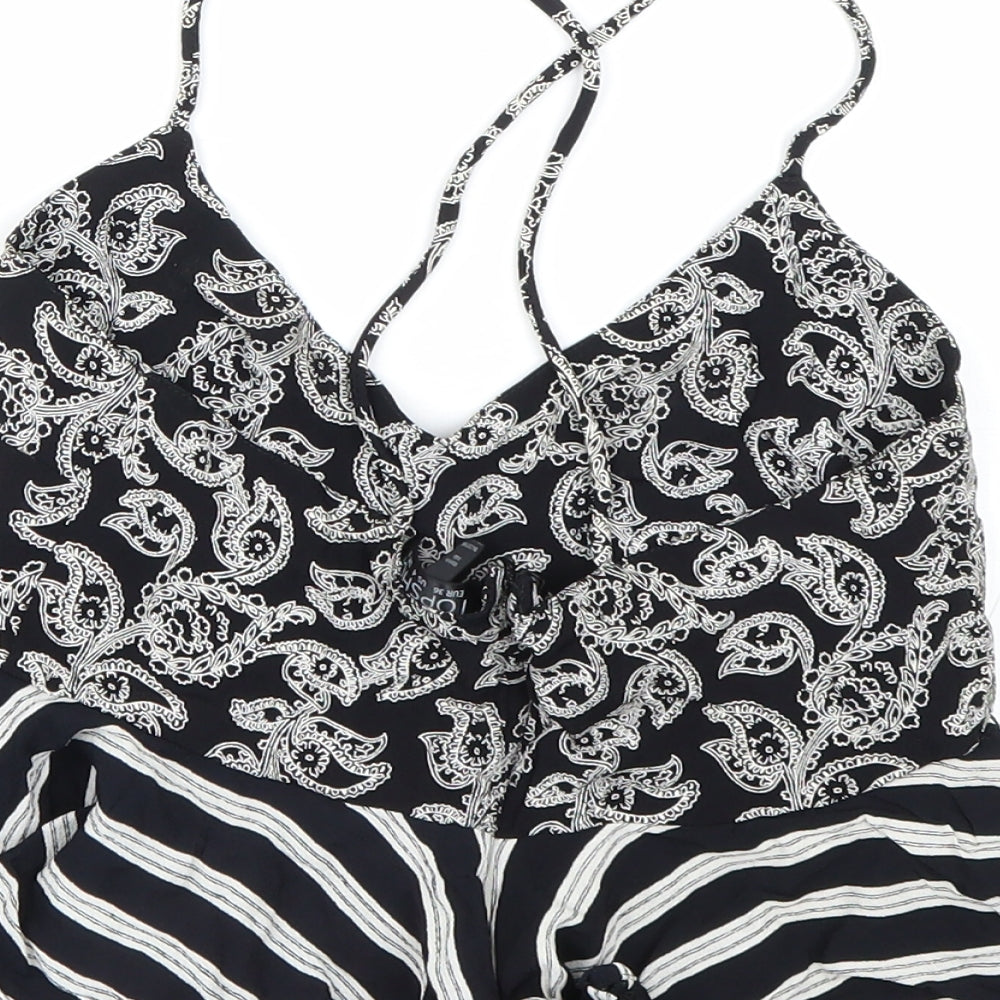 Womens UK Size 8 Topshop Black Cropped Tank