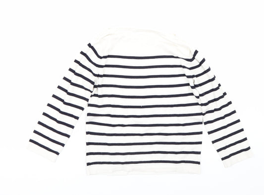 Womens UK Size XS H&M White Pullover Jumper