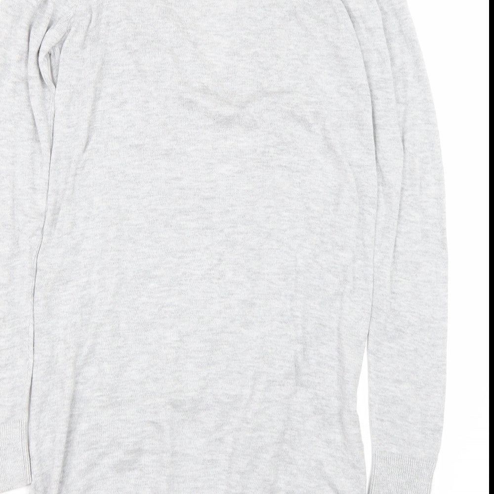 Brand and care label for F&F women’s grey cardigan jumper, size UK 10
