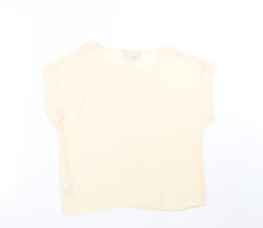 Womens UK Size 10 New Look Beige Basic Blouse