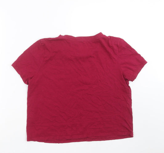 Primark Womens Purple Cropped T-Shirt Size M - it's nice to be nice
