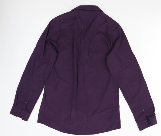 B&W Mens Purple Button-Up Size 15
